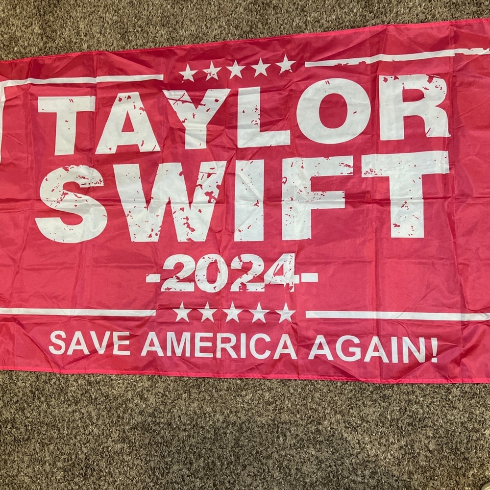 Taylor Swift 2024 Flag Save America Again! Pink USA Sign 3x5 Excellent Condition
